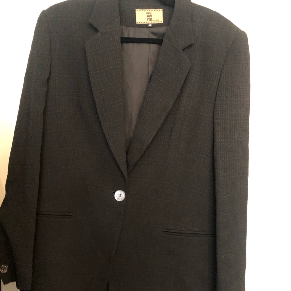 Irene van Ryb Black Wool blend Blazer Size 46
